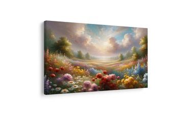 WANDBILD ROMANTISCHES BLUMENFELD - WANDBILDER FELDER UND WIESEN - BILDER