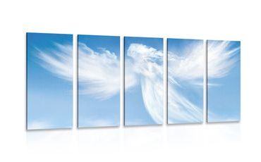 IMPRESSION SUR TOILE EN 5 PARTIES IMAGE D'UN ANGE DANS LES NUAGES - IMPRESSIONS SUR TOILE D'ANGES - IMPRESSION SUR TOILE