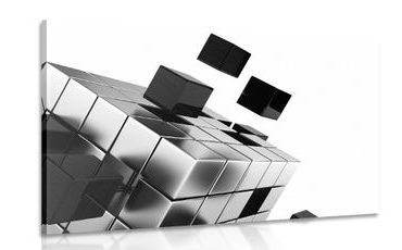 OBRAZ STRATEGICKÁ KOSTKA V ČERNOBÍLÉM PROVEDENÍ - ČERNOBÍLÉ OBRAZY - OBRAZY