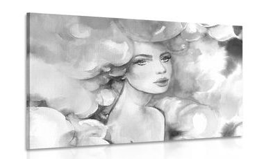 Wandbild Anmutige Schönheit einer Frauen in Schwarz-Weiß
