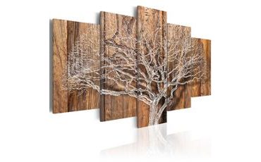 Obraz strom s imitáciou dreveného podkladu - Tree Chronicle