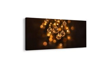 TABLEAU SUR TOILE – BOULES SCINTILLANTES DANS UN BOKEH CHALEUREUX - TABLEAUX DE NOËL ET D’HIVER - TABLEAUX