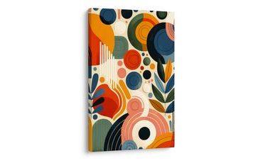 TABLEAU SUR TOILE – COMPOSITION GÉOMÉTRIQUE LUDIQUE - PEINTURES ABSTRAITES - TABLEAUX