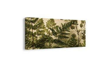 TABLEAU SUR TOILE – COMPOSITION VINTAGE DE FEUILLES FORESTIÈRES - TABLEAUX ARBRES ET FEUILLES - TABLEAUX