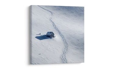 OBRAZ OSAMĚLÁ CHATA V ZIMĚ - VÁNOČNÍ A ZIMNÍ OBRAZY - OBRAZY