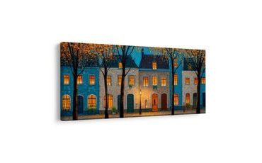 OBRAZ KOUZELNÁ PODZIMNÍ ATMOSFÉRA - BAREVNÉ DOMY - OBRAZY