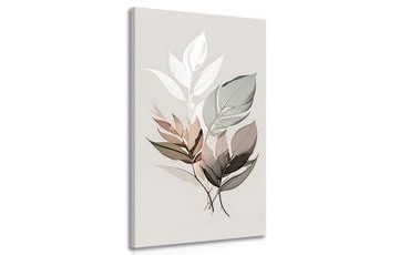 CANVAS PRINT LEAVES WITH A TOUCH OF MINIMALISM - PICTURES OF TREES AND LEAVES - PICTURES