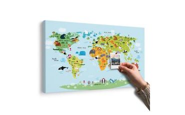 ΕΙΚΌΝΑ ΣΤΟ ΦΕΛΛΌ ΕΝΌΣ ΠΑΙΔΙΚΟΎ ΠΑΓΚΌΣΜΙΟΥ ΧΆΡΤΗ ΜΕ ΖΏΑ - ΠΊΝΑΚΕΣ ΣΤΟ ΦΕΛΛΌ - ΠΊΝΑΚΕΣ