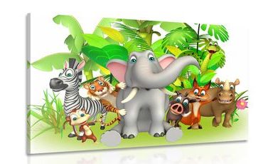 CANVAS PRINT JUNGLE ANIMALS - CHILDRENS PICTURES - PICTURES