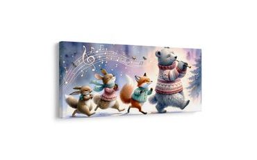 OBRAZ ZIMNÍ PRŮVOD ZVÍŘÁTEK S MELODIÍ - CHILDREN'S PICTURES OF ANIMALS - PICTURES