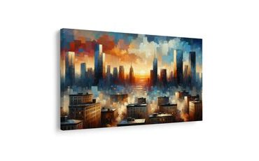 OBRAZ MĚSTO V ZÁŘI SLUNCE - OBRAZY MĚSTA - OBRAZY
