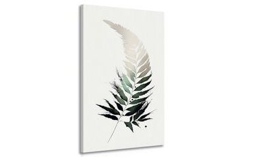 CANVAS PRINT FERN LEAF WITH A TOUCH OF MINIMALISM - PICTURES OF TREES AND LEAVES - PICTURES