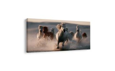 TABLEAU SUR TOILE – TROUPEAU DE CHEVAUX AU GALOP - TABLEAUX DE CHEVAUX - TABLEAUX