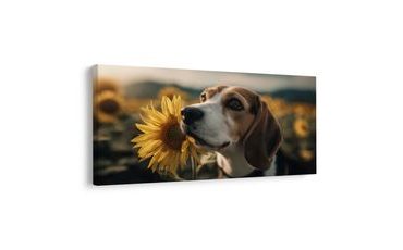 SLIKA BEAGLE SA SUNCOKRETOM - SLIKE PASA - SLIKE
