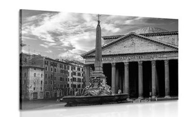 CANVAS PRINT ROMAN BASILICA IN BLACK AND WHITE - BLACK AND WHITE PICTURES - PICTURES