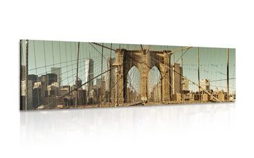 WANDBILD BRÜCKE MANHATTAN IN NEW YORK - BILDER VON STÄDTEN - BILDER