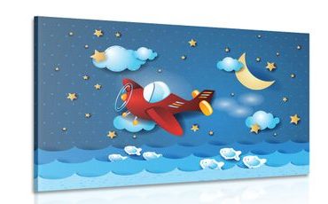 CANVAS PRINT AIRPLANE FLIGHT - CHILDRENS PICTURES - PICTURES