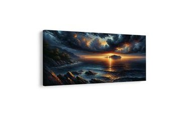 OBRAZ BOUŘKOVÉ MRAKY NAD OCEÁNEM - OBRAZY VÝCHOD A ZÁPAD SLUNCE - OBRAZY
