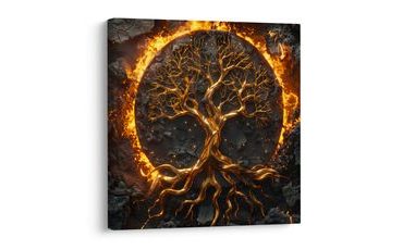 OBRAZ ZLATÝ STROM ŽIVOTA NA KAMENI - OBRAZY STROMY ŽIVOTA - OBRAZY