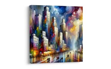 OBRAZ ABSTRAKTNÍ PANORAMA MĚSTA - OBRAZY MĚSTA - OBRAZY