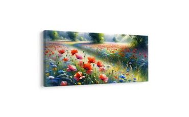 WANDBILD BLÜHENDES FELD UNTER SOMMERHIMMEL - WANDBILDER FELDER UND WIESEN - BILDER