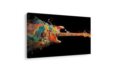WANDBILD GITARRE IM BUNTEN WIRBEL - MUSIKBILDER - BILDER