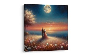 SLIKA ROMANTIČNA ŠETNJA MEĐU CVIJEĆEM - SLIKE LJUBAVI - SLIKE