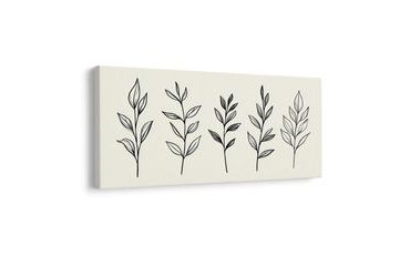 TABLEAU SUR TOILE – LIGNES BOTANIQUES DÉLICATES DE FEUILLES - TABLEAUX ARBRES ET FEUILLES - TABLEAUX