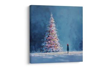 WANDBILD WINTERMÄRCHEN MIT WEIHNACHTSBAUM - WEIHNACHTS- UND WINTERBILDER - BILDER