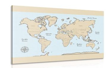 KÉP VILÁGTÉRKÉP BÉZS SZEGÉLLYEL - TÉRKÉPES KÉPEK - KÉPEK