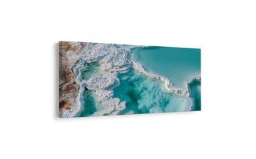 TABLEAU SUR TOILE – CROÛTES BLANCHES AU-DESSUS DE LA LAGUNE - TABLEAUX DE LA MER ET DE LA PLAGE - TABLEAUX