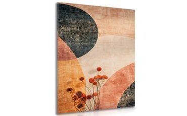 WANDBILD MUSTER MIT BLUME PEACH FUZZ - WANDBILDER ABSTRAKTE FORMEN - BILDER