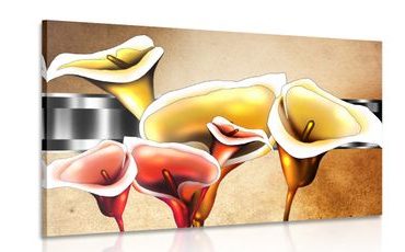 OBRAZ ELEGANTNÍ KVĚTY KALY - ABSTRAKTNÍ OBRAZY - OBRAZY