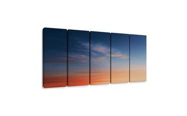 TABLEAU EN 5 PARTIES – CIEL DU SOIR EN COULEURS - TABLEAUX LEVER ET COUCHER DE SOLEIL - TABLEAUX