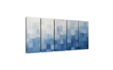 5-TEILIGES WANDBILD BLAUE ABSTRAKTE FLÄCHENKOMPOSITION - WANDBILDER ABSTRAKTE FORMEN - BILDER
