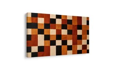 TABLEAU SUR TOILE – MOSAÏQUE ABSTRAITE AUX TONS CHAUDS - IMAGES FORMES ABSTRAITES - TABLEAUX