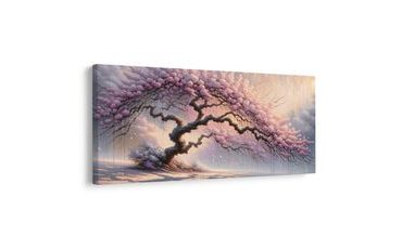 КАРТИНА НА ПЛАТНО – РОЗОВО ДЪРВО НА ЖИВОТА В ЦВЯТ - КАРТИНИ ДЪРВЕТАТА НА ЖИВОТА - КАРТИНИ