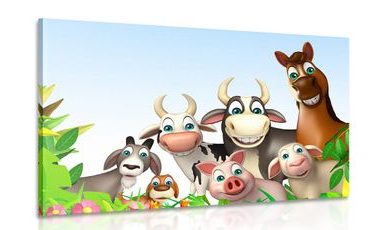 CANVAS PRINT FARM ANIMALS - CHILDRENS PICTURES - PICTURES