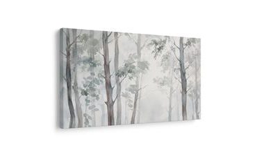 WANDBILD NEBLIGER WALD IN AQUARELL - BILDER WALD - BILDER