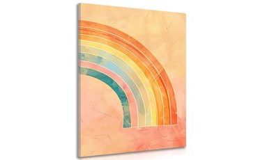 WANDBILD MINIMALISTISCHER REGENBOGEN PEACH FUZZ - WANDBILDER ABSTRAKTE FORMEN - BILDER