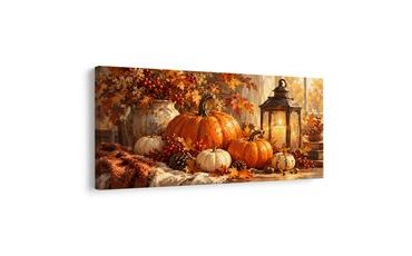 QUADRO SU TELA – COMPOSIZIONE AUTUNNALE ALLA FINESTRA - QUADRI HALLOWEEN E HORROR - STAMPE E QUADRI