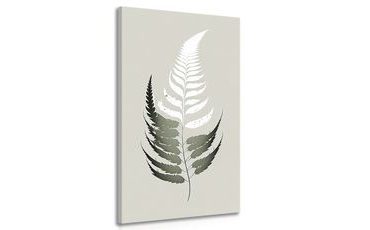 CANVAS PRINT LEAF FROM A FERN WITH A TOUCH OF MINIMALISM - PICTURES OF TREES AND LEAVES - PICTURES