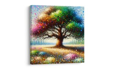 OBRAZ DUHOVÝ STROM ŽIVOTA NA LOUCE - OBRAZY STROMY ŽIVOTA - OBRAZY