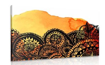 WANDBILD MANDALA ORANGES AQUARELL - BILDER MIT FENG SHUI-MOTIVEN - BILDER