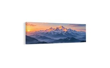 TABLEAU SUR TOILE – PANORAMA ALPIN AU LEVER DU SOLEIL - TABLEAUX DE MONTAGNE - TABLEAUX