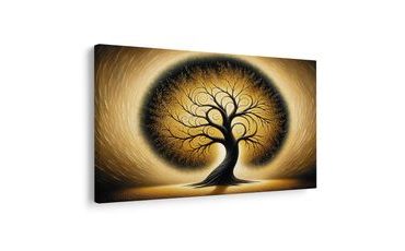 WANDBILD LEBENSBAUM IN GOLD - BILDER BÄUME DES LEBENS - BILDER