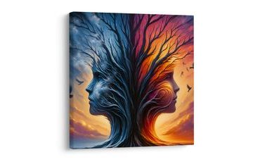 OBRAZ TVÁŘE V KORUNÁCH STROMŮ ŽIVOTA - OBRAZY STROMY ŽIVOTA - OBRAZY