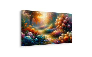 WANDBILD WEG ZWISCHEN BLUMEN - WANDBILDER FELDER UND WIESEN - BILDER