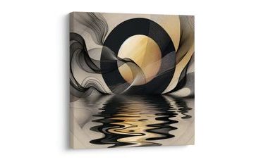 OBRAZ ZLATÝ MĚSÍC NAD HLADINOU - ABSTRAKTNÍ OBRAZY - OBRAZY