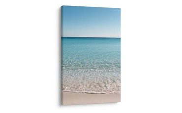 TABLEAU SUR TOILE – MER TURQUOISE ET ÉCUME - TABLEAUX DE LA MER ET DE LA PLAGE - TABLEAUX